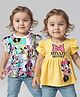 Babyhug Disney Single Jersey Knit Half Sleeves T-Shirts With Minnie Mouse Graphics Pack of 2 - Yellow & White