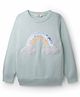 Primo Gino 100% Cotton Knit Full Sleeve Pullover Sweater With Sequin Rainbow Detailing - Light Blue