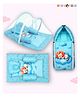 NEW COMERS Baby Bedding Set for New Born Pure Cotton 6 Pieces Foldable Gadda Set Sea Blue)