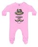 FFlirtygo Fathers Day Theme Cotton Knit Full Sleeves Happy Fathers Day Daddy Text Printed Sleepsuit - Pink