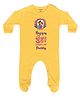 FFlirtygo Cotton Knit Fathers Day Theme Full Sleeves Happy 1st Fathers Day Daddy Text  Printed Sleepsuit  - Yellow