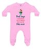 FFlirtygo Cotton Knit Fathers Day Theme Full Sleeves Dad Says I Am Not Allowed To Date Like Ever Text Printed Sleepsuit - Pink