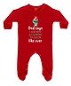 FFlirtygo Cotton Knit Fathers Day Theme Full Sleeves Dad Says I Am Not Allowed To Date Like Ever Text Printed Sleepsuit - Red