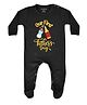 FFlirtygo Cotton Knit Fathers Day Theme Full Sleeves Our First Fathers Day Text Printed Sleepsuit - Black