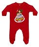 FFlirtygo Cotton Knit Fathers Day Theme Full Sleeves Happy 1st Fathers Day Text Printed Sleepsuit - Red