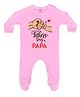 FFlirtygo Cotton Knit Fathers Day Theme Full Sleeves Happy Fathers Day Papa Text Printed Sleepsuit - Pink