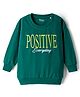 Honeyhap Premium 100% Cotton Knit with Bio Finish Full Sleeves T-Shirt with Text Print - Green