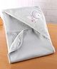 Simply Terry Cotton Knit Teddy Bear Embroided Hooded Towel L 80 x B 80 cm -Light Grey