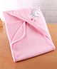 Simply Terry Cotton Knit Teddy Bear Embroided Hooded Towel L 80 x B 80 cm -Pink