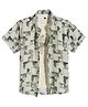 CAVIO Cotton Half Sleeves Geometric Printed Shirt With Inner Tee - Green