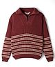 Primo Gino Cotton Knit Full Sleeves High Neck Pullover Sweater with Cable Knit Design - Tan