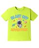KAVEE Pure Cotton Half Sleeves Astronaut & Adventure Text Printed Bio Washed Tee - Neon Green