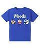 KAVEE Pure Cotton Half Sleeves Panda Printed Bio Washed Tee - Royal Blue