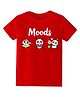 KAVEE Pure Cotton Half Sleeves Panda Printed Bio Washed Tee - Red