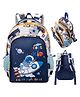 Cots and Cuddles Cute Astro on Rocket Design Lightweight Backpack for Kids Perfect for School & Outings 14 inches (White-Navy Blue)