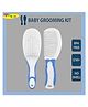 Joy Buzz Ergo Grip Hair Brush & Comb Grooming Set With Soft Bristles - Blue
