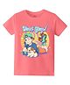 KAVEE Pure Cotton Half Sleeves Cool Guy Text Printed Bio Washed Tee - Peach