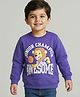 Babyhug Cotton Knit Full Sleeves Sweatshirt With Lion Graphics - Purple