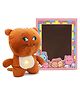 FUSKED Breathing Teddy Cat Plush  45 cm  Brown Soft Toy with Cat Face & Messenger Bag  Washable & Cuddly Gift for Kids - Height 45 cm
