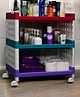 Go Hooked Kitchen Rack Colorful | Convenient 3-Tier Multipurpose Storage Rack | Storage Organizer with Wheels |Stand/Basket for Kitchen (Multi)