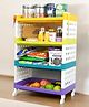 Go Hooked Kitchen Rack Colorful | Convenient 4-Tier Multipurpose Storage Rack | Storage Organizer with Wheels |Stand/Basket for Kitchen (Multi)