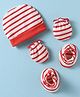 Ben Benny Interlock Knit Striped Cap Mitten & Booties Set Red - Diameter 10 cm