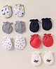 Ben Benny Interlock Knit Mittens with Stripe Star & Solid Print Pack of 6 - Multicolor