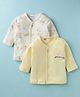 Ben Benny Interlock Knit Full Sleeves Jhablas With Animal Print Pack of 2 - Light Yellow & White