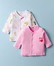 Ben Benny Interlock Knit Full Sleeves Jhablas With Animal & Fruit Print Pack of 2 - Pink & White