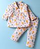 Ben Benny Single Jersey Knit Full Sleeves Co-ords Night Suit with Tropical Theme Print - Pink