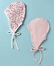 Ben Benny Interlock Knit Tie Knot Caps with Floral Print Pack of 2 Pink - Diameter 13 cm