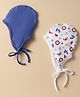 Ben Benny Interlock Knit Cap With Tie Knot & Beach Theme Print Pack Of 2 Navy Blue & White - Diameter 13 cm