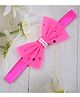 Little Miss Cuttie Bow Applique Detailed Pearls Embellished Headband - Hot Pink