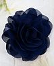 Little Miss Cuttie Floral Applique Detailed Alligator Hair Clip - Navy Blue