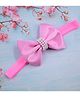 Little Miss Cuttie Satin Bow Applique Detailed & Pearls Embellished Headband - Pink