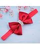 Little Miss Cuttie Satin Bow Applique Detailed & Pearls Embellished Headband - Red