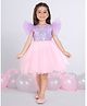 Ministitch Net Woven Sleeveless Frill Detailed Sequin Embellished Dress - Lilac