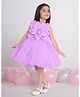 Ministitch Net Woven Sleeveless Bow Applique Detailed Dress - Lilac