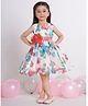 Ministitch Organza Woven Sleeveless Floral Printed & Applique Detailed Dress - Off White