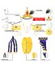 RAJ FANCY DRESSES Krishna Theme Costume With Accessories Set - Blue & Yellow