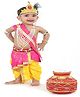 RAJ FANCY DRESSES Krishna Theme Costume With Accessories Set - Pink