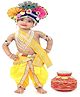 RAJ FANCY DRESSES Krishna Theme Costume With Accessories Set - Gold