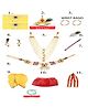 RAJ FANCY DRESSES Lord Krishna Theme Ethnic Foil Printed Costume Set - Yellow & Red