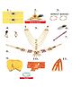 RAJ FANCY DRESSES Lord Krishna Theme Ethnic Foil Printed Costume Set - Yellow & Orange