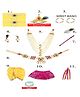 RAJ FANCY DRESSES Lord Krishna Theme Ethnic Foil Printed Costume Set - Yellow & Magenta