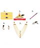 RAJ FANCY DRESSES Lord Krishna Theme Accessories Set - Off White & Yellow