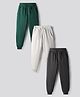 Primo Gino French Terry Knit Full Length Solid Lounge Pants Pack of 3 - Multicolor