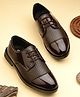 Stefens Textured Lace Ups Oxford Shoes - Brown