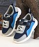 Stefens Colour Blocked Velcro Closure Sport Shoes - Grey & Black