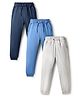 Primo Gino 100% Cotton Full Length Solid Coloured Trackpant Pack Of 3 - Blue Grey & Navy Blue